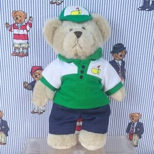 2016 Augusta Master's Golf 10' brown preppy golfing teddy bear